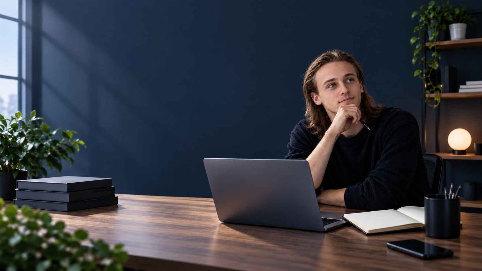 Toon van Berkel working at a desk