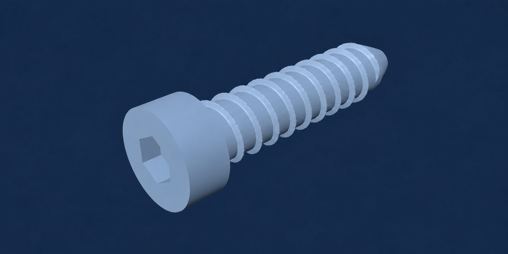 Parametric screw model preview